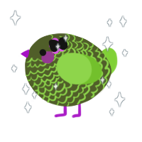 A olive and grass chicken with a lace pattern