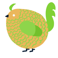A honey and grass chicken with a lace pattern