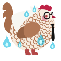 A cream and brown chicken with a lace pattern
