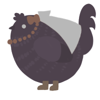 A overcast chicken with a bar pattern