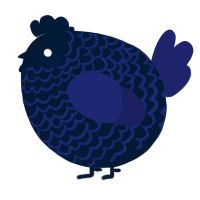 A tumblr and navy chicken with a lace pattern