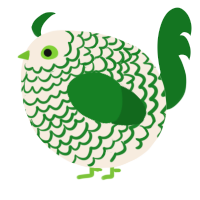 A cream and leaf chicken with a lace pattern