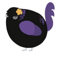 A black and overcast chicken with a neck-band pattern