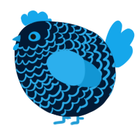 A tumblr and sky chicken with a lace pattern