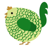 A lemon and leaf chicken with a lace pattern