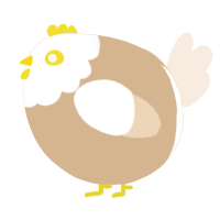 A beige and cream chicken with a head pattern