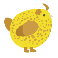 A yellow and gold chicken with a speckle pattern