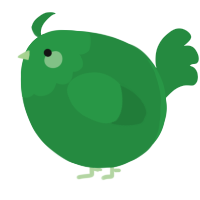 A viridian chicken with a head pattern