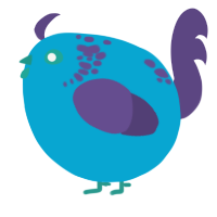 A cerulean and overcast chicken with a neck-speckle pattern