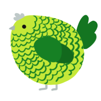 A lime and leaf chicken with a lace pattern