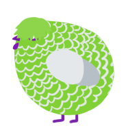 A grass and mist chicken with a lace pattern