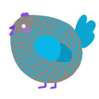 A ash and cerulean chicken with a lace pattern