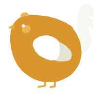 A orange and white chicken