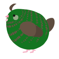 A leaf and bark chicken with a bar pattern