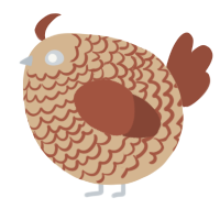 A beige and russet chicken with a lace pattern