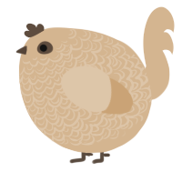 A beige chicken with a double-lace pattern