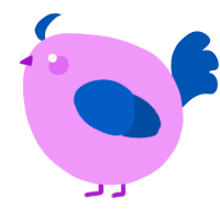 A lavender and ultramarine chicken