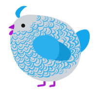 A mist and sky chicken with a double-lace pattern