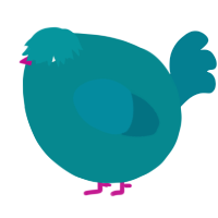 A teal and sea chicken