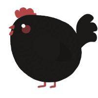 A sable chicken with a lace pattern