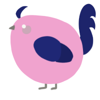 A pink and navy chicken