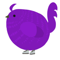 A violet chicken with a bar pattern