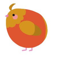 A vermilion and ochre chicken with a head pattern