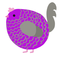 A amethyst and ash chicken with a lace pattern