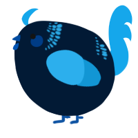 A tumblr and sky chicken with a neck-band pattern