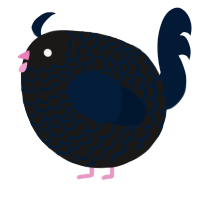 A sable and tumblr chicken with a lace pattern