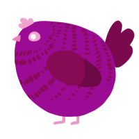 A plum and wine chicken with a bar pattern