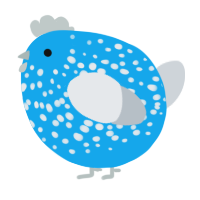 A sky and mist chicken with a speckle pattern
