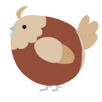 A russet and beige chicken with a head pattern