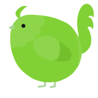 A grass chicken with a head pattern