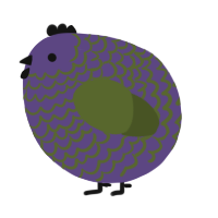 A overcast and olive chicken with a lace pattern