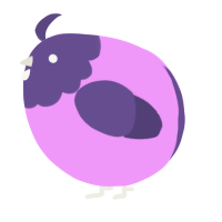 A lavender and overcast chicken with a head pattern
