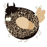 A black and beige chicken with a double-lace pattern