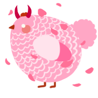 A rose chicken with a lace pattern