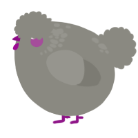 A ash chicken with a neck-speckle pattern