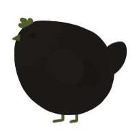 A sable chicken with a head pattern