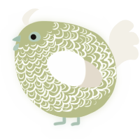 A lime and cream chicken with a double-lace pattern