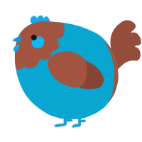 A cerulean and russet chicken with a head pattern