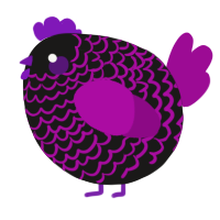 A sable and plum chicken with a lace pattern