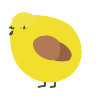 A yellow and brown chicken