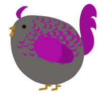A grey and plum chicken with a half-lace pattern