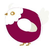 A maroon and white chicken with a head pattern