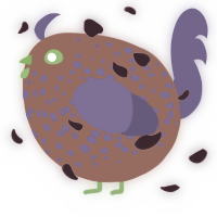 A russet and overcast chicken with a speckle pattern