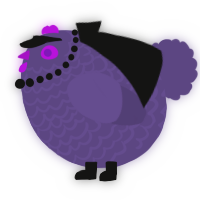 A overcast chicken with a lace pattern