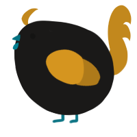 A sable and ochre chicken