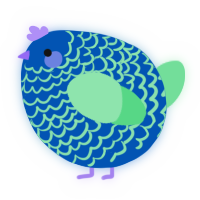 A ultramarine and spring chicken with a lace pattern